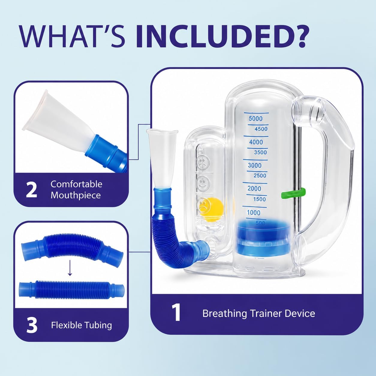 Breathing Exercise Device – Visual Airflow Trainer for Lung Fitness Improve Airflow Awareness & Breathing Strength