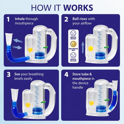Breathing Exercise Device – Visual Airflow Trainer for Lung Fitness Improve Airflow Awareness & Breathing Strength