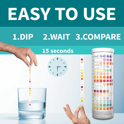 22 in 1 Drinking Water Test Kit 130 Strips - Well, Tap, Home Testing Strip for Flouride, Lead, Hardness, Chlorine, Iron, Copper & More