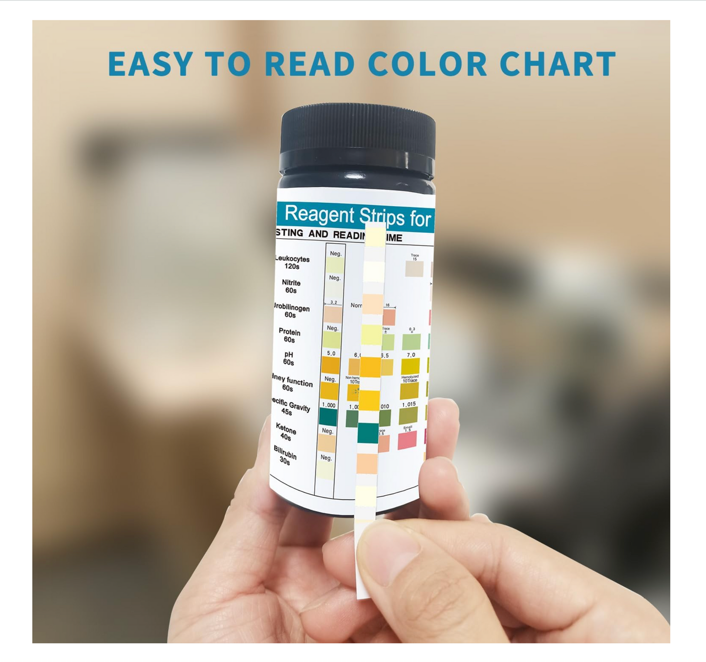 URS 9-in-1 Urine Test Strips 9 Parameters Testing UTI, Protein/Leukocytes/Nitrite/pH, 100 CT