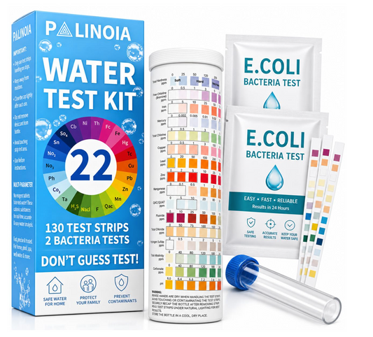 22 in 1 Drinking Water Test Kit 130 Strips - Well, Tap, Home Testing Strip for Flouride, Lead, Hardness, Chlorine, Iron, Copper & More